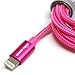 Apple MFi Certified - Lightning to USB Braided Cable with Aluminum Housing Color: Pink