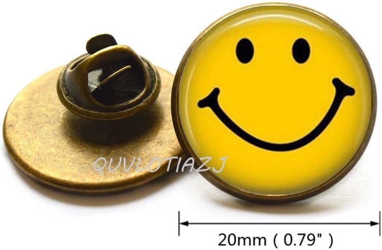 QUVLOTIAZJ Classic Yellow Smiley Face Brooch Be Happy Emoticon Retro Pop Art Pin，Simple Brooch，Everyday Brooch，Gorgeous Brooch,ot166