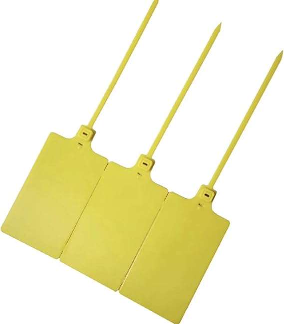 Duebass Yellow Plastic Security Seals Large Zip Ties Blank Waterproof Plastic Tags Marker Ties