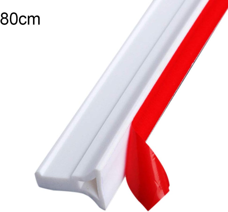 RyeWorld Shower Threshold,Water Dam,Water Stopper,50-120cm Home Bathroom Kitchen Adhesive Rubber Shower Barrier Water Stopper 80cm