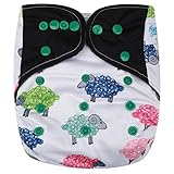 HappyEndings Contoured Day or Night All In One Cloth Diaper (+Pocket) (Counting Sheep)