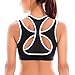 SYROKAN Women's High Impact Full Support Workout Powerback Yoga Sports Bra Top Black & White L