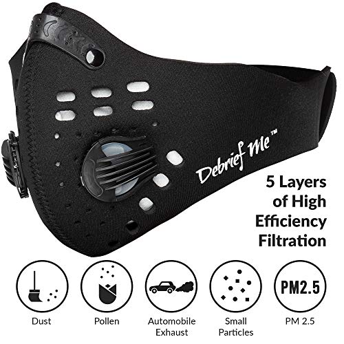 Debrief Me Power Life Anti Pollution Mask |+ 4 Filters| 99% Blocked with Powerful Advanced N99 Respirator Breathing Mask -Comfy Cushioned Nose Neoprene Mask for Smoke, Pollution, Dust, Allergies - Thumbnail 2