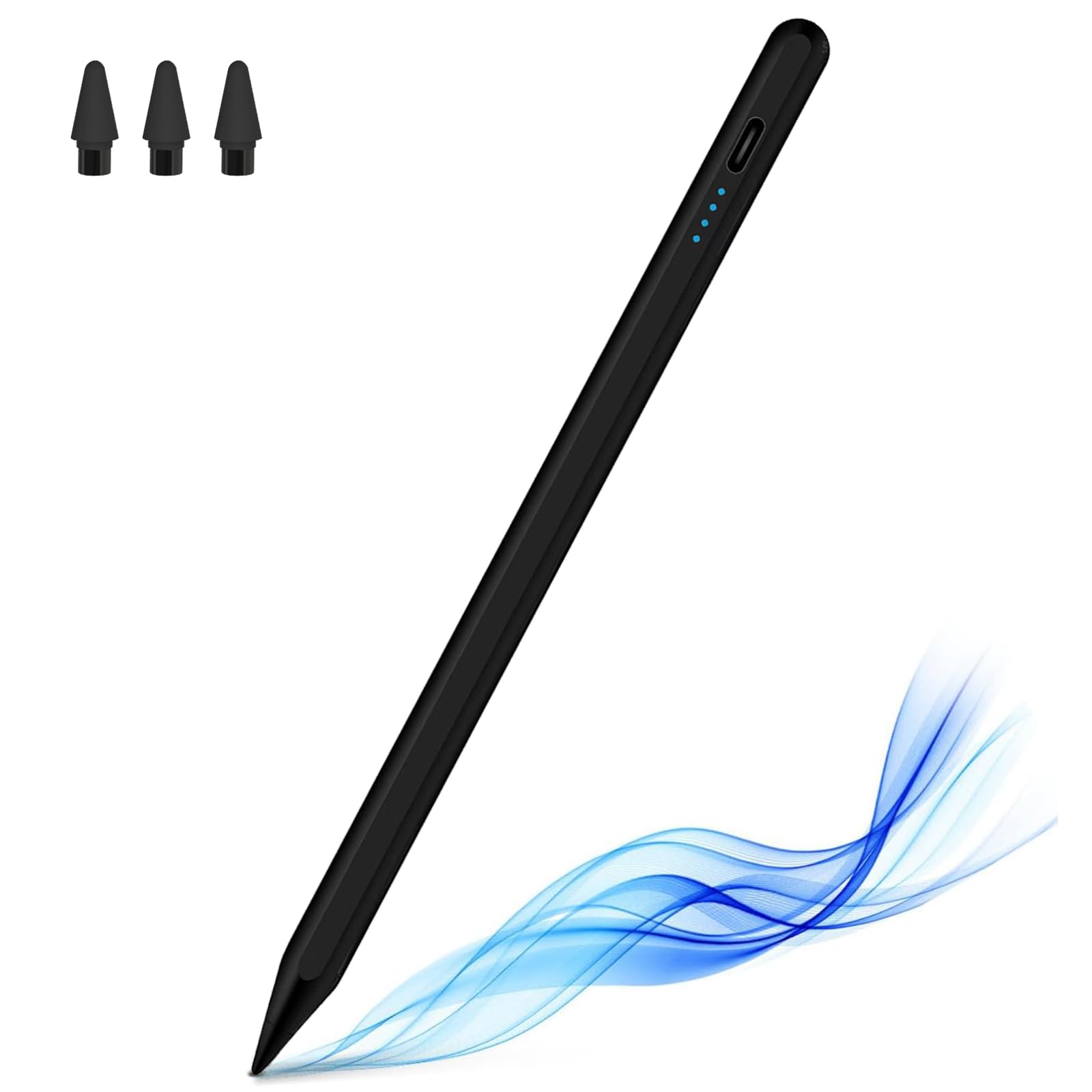 Photo 1 of Active Stylus Pens for Touch Screens Rechargeable Tablet Pen Tip Magnetic Pencil Stylus Pen for iOS/Android/Tablet/Phones/iPad pro/Mini/Air and Other Smartphone Device (Black)