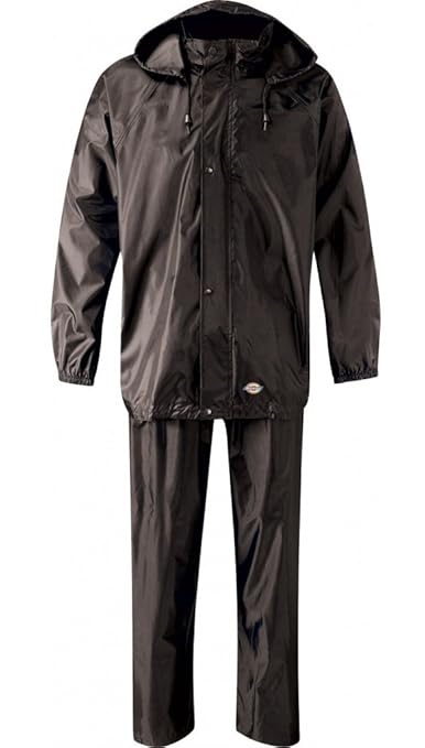 Dickies Vermont Regenset Hose und Jacke, S, schwarz, WP10050