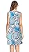 Demetory Women's Summer Sleeveless Tribal Print Plus Size Bohemian Swing Dress with Pocket (Light Blue 2, XX-Large)