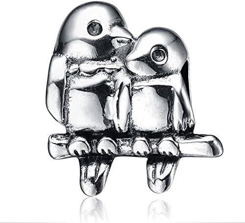 Silverworks sterling silver charms thai silver craft European Beads Love Birds Beads