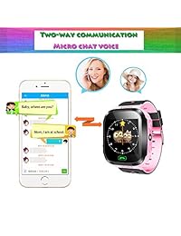 Kids Smart Watch with SOS Alarm, Real Time Positioning, Phone Call, Voice Message and Many Other Functions.(Pink