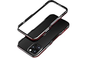 HENGHUI iPhone 13 Pro Aluminum Bumpers Bumper Case Metal Frame Bumper Cover Shock Absorbent Slim Cool Design (13Pro, Black+Red)