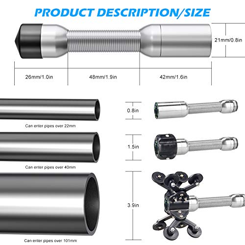 Wifi Endoskopkamera für Android/ios, Profi Drahtloses Kanalkamera 30m mit DVR-Funktion und 7" Farb-LCD-Bildschirm Industrielle Rohrkamera IP68 Wasserdicht für Klempner Ingenieur Rohr-Inspektionskamera – Bild 4