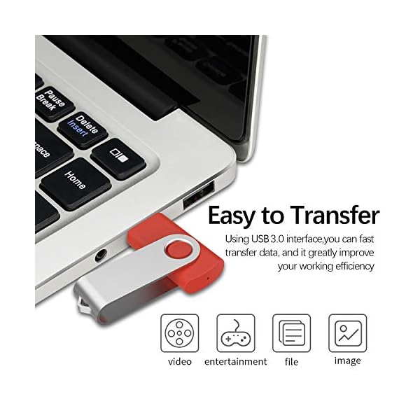 TOPESEL USB Stick 32GB 5 Stück Memory Sticks USB 3.0 Speicherstick USB Flash Laufwerk Flash Drive 360° Drehbar Design… – Bild 4