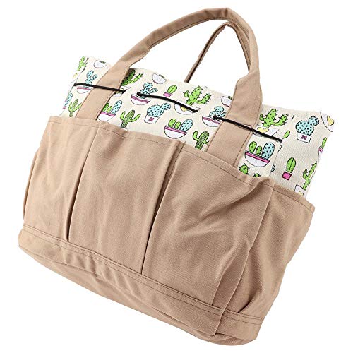 Wifehelper Garden Tool Bag Canvas Wear-Resistant Waterproof Lightweight Multi-Purpose Organizer Diaper Bag Holder Market Tote - Thumbnail 6