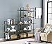 O&K FURNITURE 5-Tier Industrial Style Bookshelf, Wood and Metal Bookcases Furniture, 70