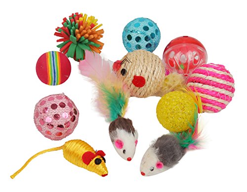 thumbnail image 2 of 4-Piece Cute Cat Kitten Play Toy Variety Pack – Swat, Chase, Pounce Toys By Supportive Solutions 2 of 5