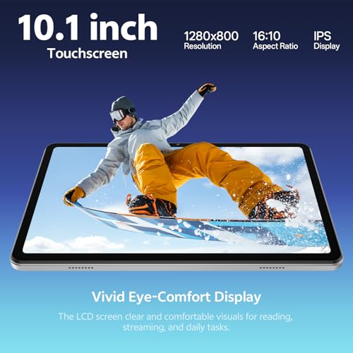 SVITOO Android Tablet 10 Inch, Android 16 Tablet for Kids Adults, 20GB RAM 32GB Storage 1TB Expandable, Dual Cameras 8MP 2MP, 6000mAh Dual Speakers WiFi 6, Gray
