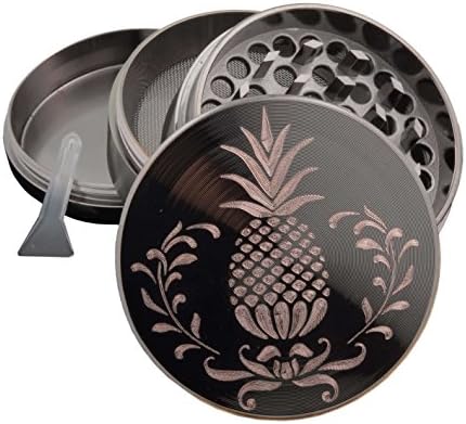 Pineapple Design Diamond Cut Etched - 2.5 inch Large Size Primium Zinc Grinder Item# EZ101817-5