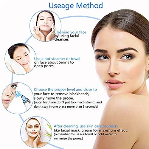 Blackhead Vacuum, 2019 Upgraded Rechargeable Blackhead Vacuum Suction Remover, Professional Portable Pore Vacuum Led Display Electric Pore Suction Vacuum with 4 Beauty Probes for Men for women