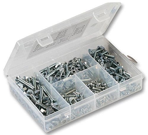 DURATOOL 800-Piece Countersunk Machine Screw & Nut Set – M3 to M6 Screws, Nuts & Washers, BZP
