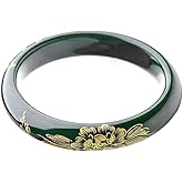 BPBYZY Jade Bangle for Women, Feng Shui Bangle, Good Luck Jade Bracelet, Chinese Wealth Bracelet, Wide Jade Bracelet