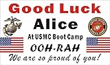 Alice Graphics 3ftX5ft Custom Personalized US Marine Corps Going Away Goodbye Farewell Deployment Party Banner Sign - Good Luck at USMC Boot Camp