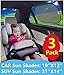 KALMORE Car Window Shade Car Sun Shade Car Sunshade Block Harmful UV for Max Protection with See Thru View, 19x12, 3 Pack