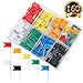 SUBANG 160 Pieces Flag Push Pins Flag Map Pins, 8 Boxes Flag Colorful Map Tacks Push Tacks for Learning Working