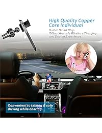 Cargador inalámbrico para automóvil, cargador inalámbrico para automóvil Qi de 10 vatios, soporte para teléfono para automóvil con carga inalámbrica para IPhoneX Xs Max XR 8 8plus, Samsung GalaxyS9 S8 S7Edge S6Edge Plus Note5 Todo dispositivo habilitado p