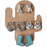 Boho Western Cowgirl Stud Earrings for Women Cute Western Cowboy Boots Hat Turquoise Earrings Country Concert Party Jewelry