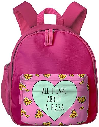 QiOrchid All I Care About Is Pizza School Bag Kids Backpack Children Book Bag