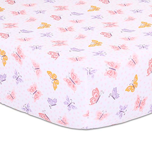 The Peanutshell Butterfly Crib Bedding Set for Baby Girls 3 Piece