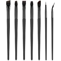 Rytrre 7 Pcs Eyeliner Brush, Angled Flat Definer Eye Liner Makeup Brushes, Ultra Fine Bent Pencil Point Eyeliner Brushes for 