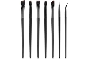 Rytrre 7 Pcs Eyeliner Brush, Angled Flat Definer Eye Liner Makeup Brushes, Ultra Fine Bent Pencil Point Eyeliner Brushes for 