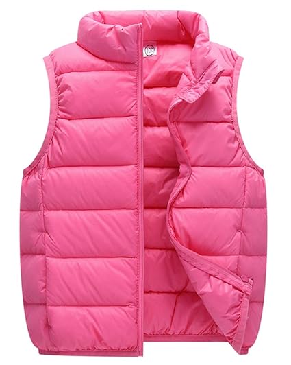 Kinder Daunenweste Mädchen Jungen Ultraleicht Stehkragen Steppweste Vest Ärmellos Down Jacket