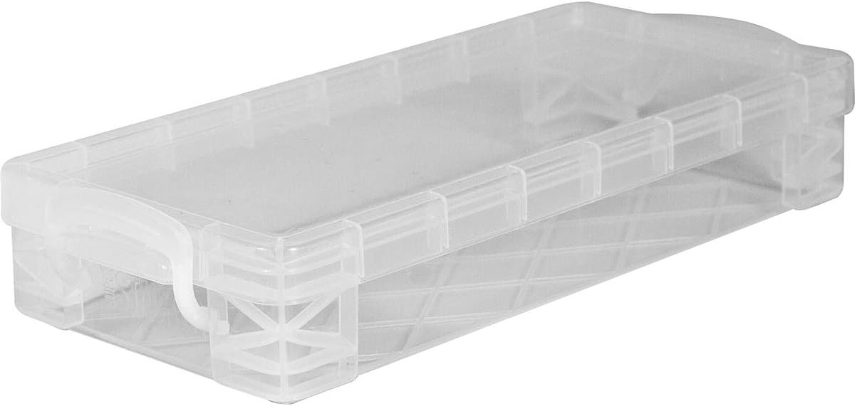 Super Stacker Pencil Box, 8.25 x 1.5 x 4 Inches, Clear, 1 Box (40309) : School Supply Boxes : Office Products