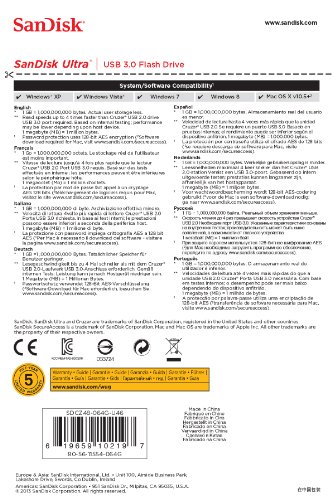 SanDisk Ultra 64 GB USB 3.0 Flash Drive Up to 80MB/s- Old EOL Model