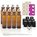 Mavogel 8-Piece 10ml Amber Glass Roll on Bottle Kit Bundle with 3-Piece Stainless Steel Roller Ball, 12-Piece Label, Essential Oil Opener and 3ml Dropper