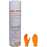 Alpine Flea &amp; Bed Bug Pressurized Insecticide - Heavy Duty flea and Bed Bug Control with USA Supply Protective Gloves and Pest Identification Card