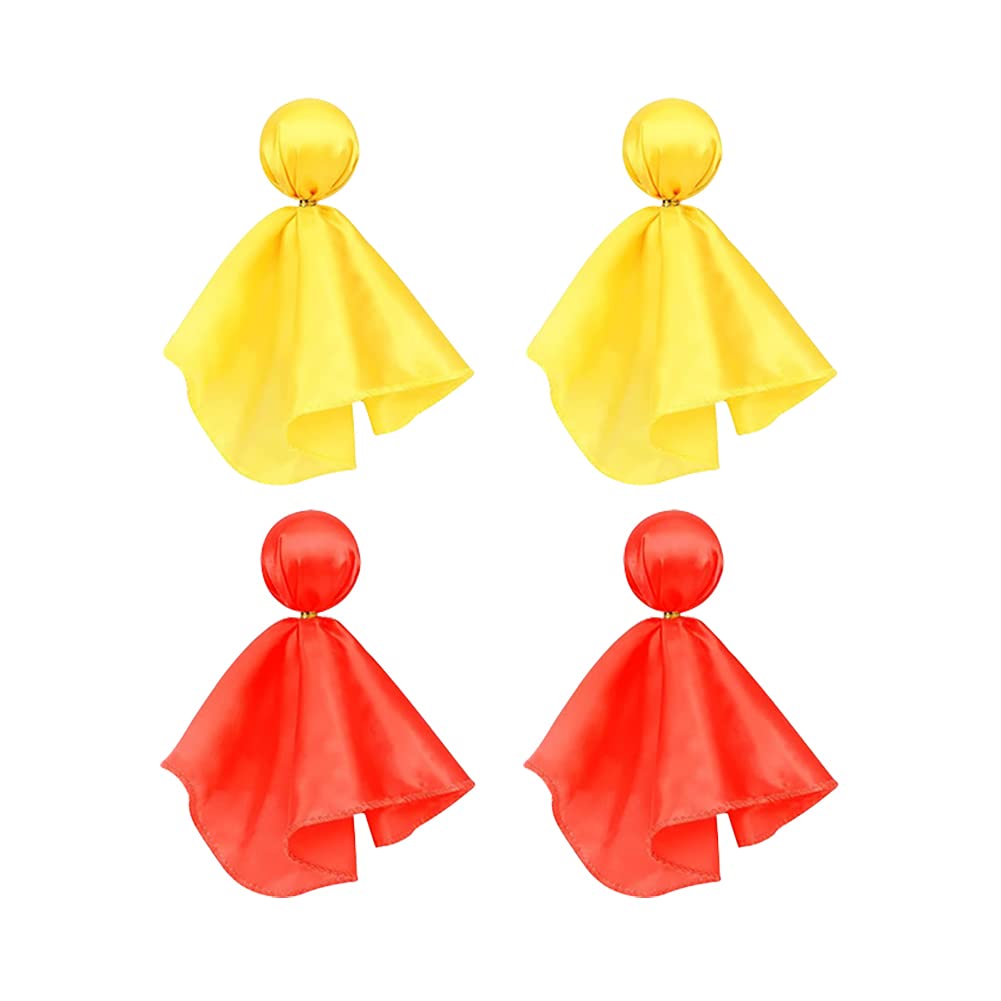 HugeDE 4 Pcs Football Referee Flags, Yellow & Red, 4cm Diameter, 20cm Length, Sports Event Flags