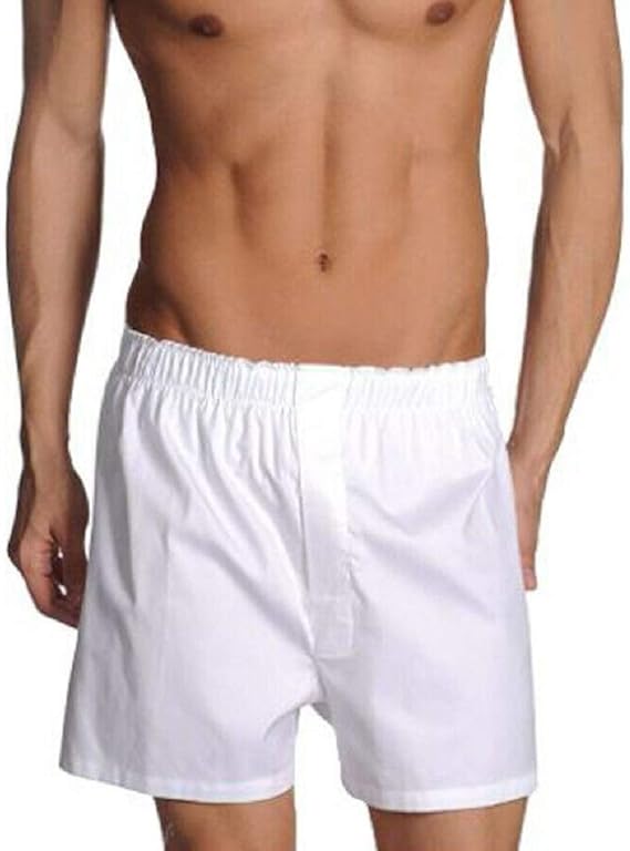Men's Cotton Trunks White, Stretchy Soft, Classic Fit Underwear, Boxer