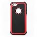AGRIGLE AB669656 Shock- Absorption/High Impact Resistant Hybrid Dual Layer Armor Defender Full Body Protective Cover Case Compatible with iPhone 5/5S/SE (Black Red)