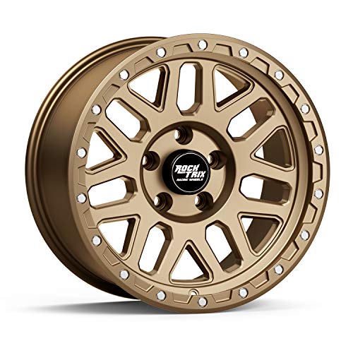 RockTrix RT110 17 inch Wheel Compatible with Jeep Wrangler JK JL 5x5 Bolt Pattern 17x9 (+12mm