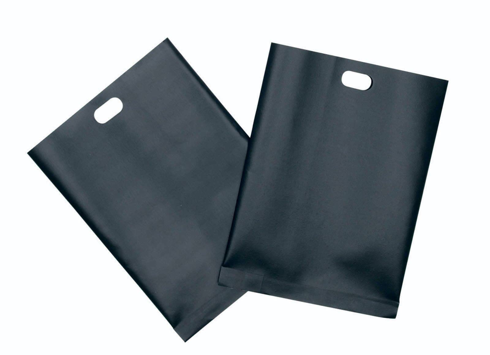 KitchenCraft Pack of 2 Reusable Toaster Bags with Non Stick Coating, Plastic, Black, 20.5 x 14.5 cm