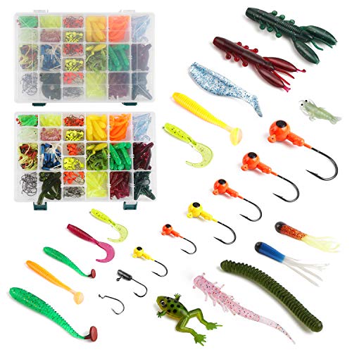 LEAMALLS Fischköder Kunstköder Angelköder Fischen Köder Set Angelhaken Angelvorrichtungen, Sport Freizeit Angelwirbel