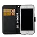 Urberry iPhone 6/6S Wallet Case, 3D Wallet Stand Feature Flip Book Case for iPhone6/6S with a Free Screen Protector (Black)
