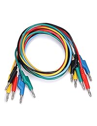 sumnacon 5pcs plátano a plátano Plug Test Lead Set, 4 mm apilable plátano Plug Wire silicona suave multímetro Cable de prueba para, 1 m silicona Pruebas Eléctricas Wire 1000 V 15 A
