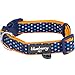 Blueberry Pet 6 Patterns Multicolor Polka Dot Neoprene Padded Adjustable Dog Collar in Passion Orange, Small, Neck 12
