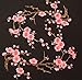 Two Asian Cherry Blossom Sakura Flower Iron on Embroidered Appliques Patch Japanese Chinese (Pink)