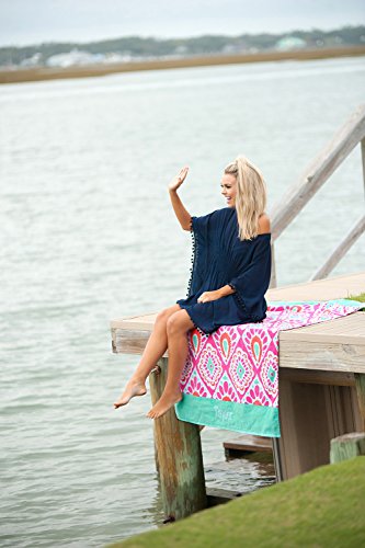 VIV & LOU High Fashion Print Beach Towel can be Personalized or Monogrammed (Personalized Beachy Keen) - Thumbnail 3