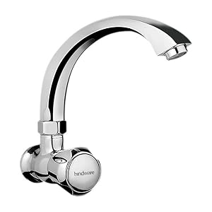 Stee Wall Mounted Hindware F100024QT Contessa Sink Tap with Swivel Casted,19.6 x 16.4 x 6.2 cm(Chrome)