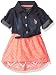 U.S. Polo Assn. Baby Girls' Casual Dress, Neon Light Coral, 3/6 Months